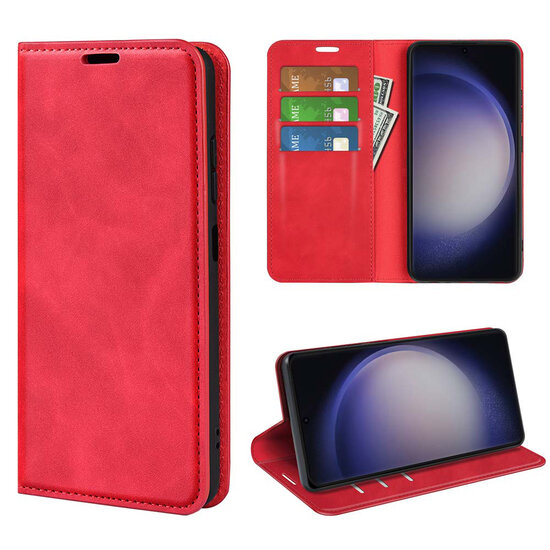 Samsung Galaxy S24 Ultra Hoesje - Luxe Wallet Bookcase (Magnetische Sluiting) - Rood