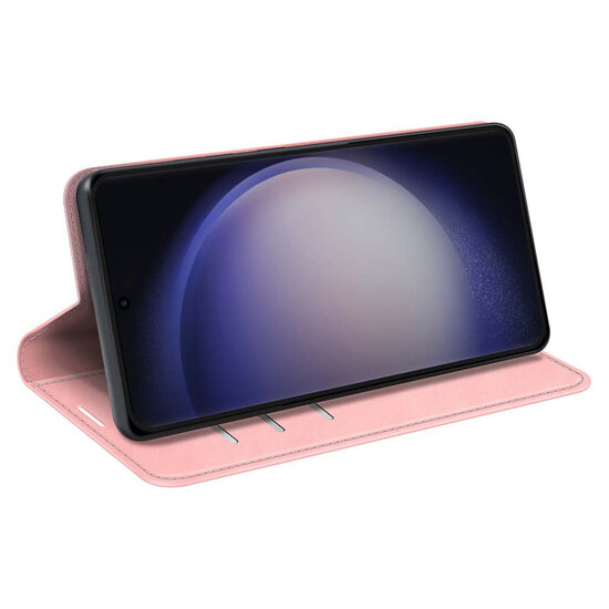 Samsung Galaxy S24 Ultra Hoesje - Luxe Wallet Bookcase (Magnetische Sluiting) - Roze