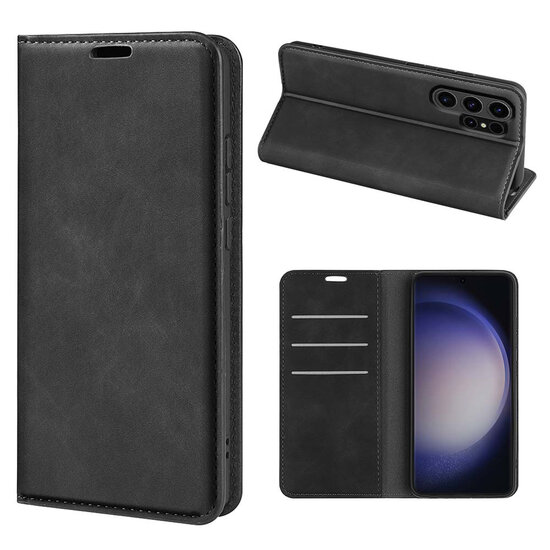Samsung Galaxy S24 Ultra Hoesje - Luxe Wallet Bookcase (Magnetische Sluiting) - Zwart