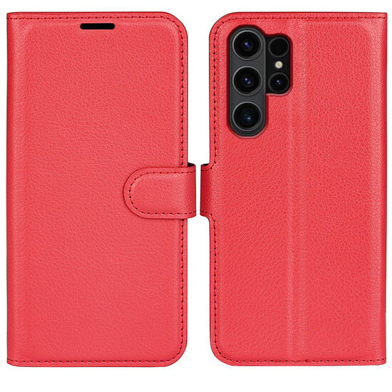 Samsung Galaxy S24 Ultra Hoesje - MobyDefend Kunstleren Wallet Book Case (Sluiting Voorkant) - Rood