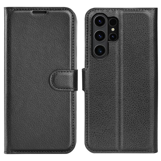 Samsung Galaxy S24 Ultra Hoesje - MobyDefend Kunstleren Wallet Book Case (Sluiting Voorkant) - Zwart