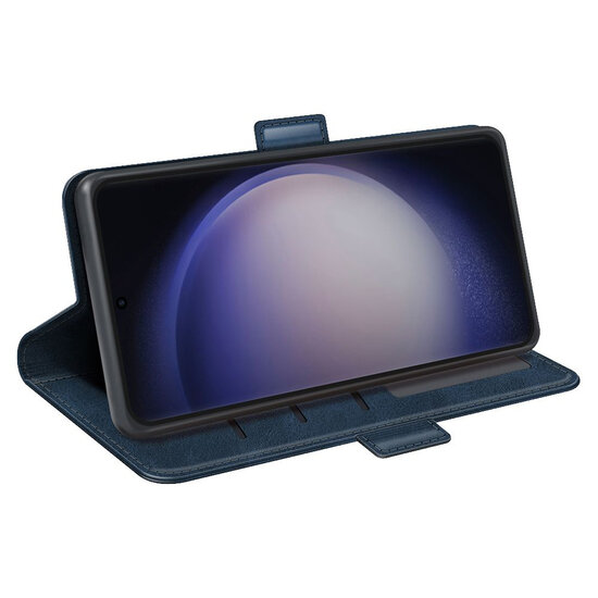 Samsung Galaxy S24 Ultra Hoesje - MobyDefend Luxe Wallet Book Case (Sluiting Zijkant) - Blauw