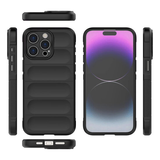 iPhone 15 Pro Max Hoesje - MobyDefend TPU Gripcase - Blauw
