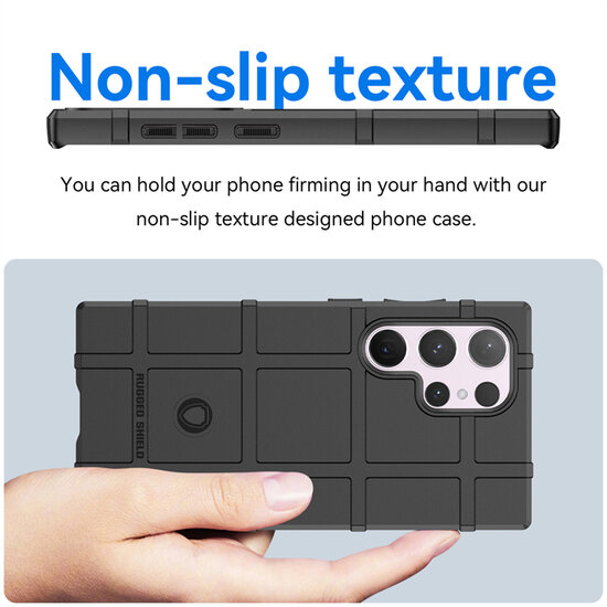Samsung Galaxy S24 Ultra Hoesje - Mobydefend Rugged Shield TPU Backcover - Zwart