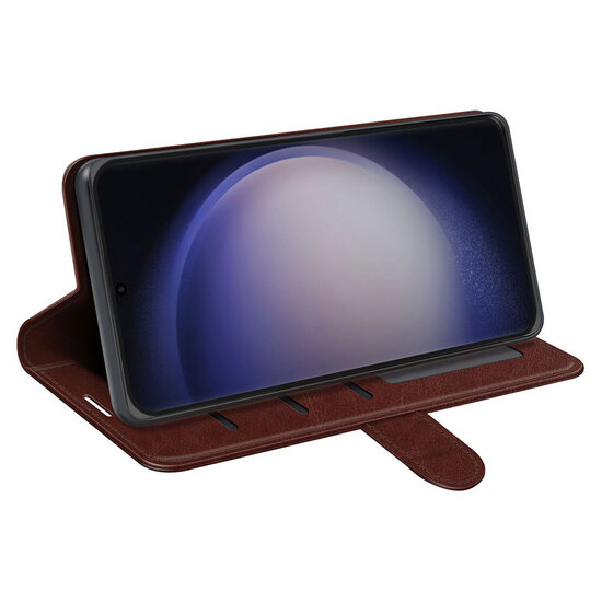 Samsung Galaxy S24 Ultra Hoesje - MobyDefend Wallet Book Case (Sluiting Achterkant) - Bruin