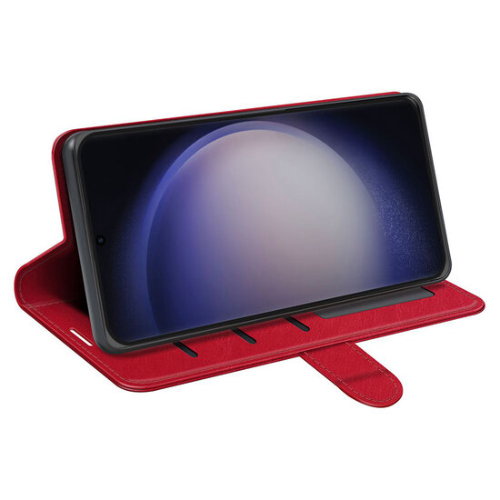 Samsung Galaxy S24 Ultra Hoesje - MobyDefend Wallet Book Case (Sluiting Achterkant) - Rood