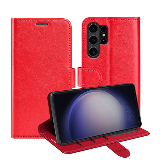 Samsung Galaxy S24 Ultra Hoesje - MobyDefend Wallet Book Case (Sluiting Achterkant) - Rood