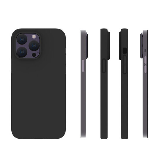 iPhone 15 Pro Max Hoesje - MobyDefend TPU Backcover - Mat Zwart