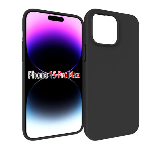 iPhone 15 Pro Max Hoesje - MobyDefend TPU Backcover - Mat Zwart