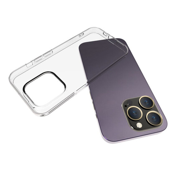 iPhone 15 Pro Max Hoesje - MobyDefend Transparante TPU Backcover - Volledig Doorzichtig
