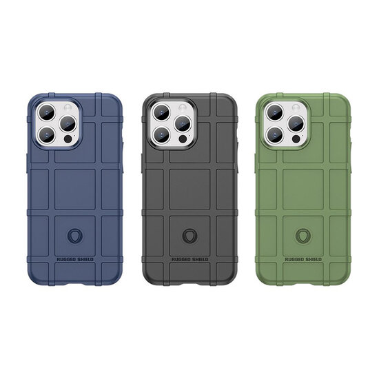 iPhone 15 Pro Max Hoesje - Mobydefend Rugged Shield TPU Backcover - Blauw