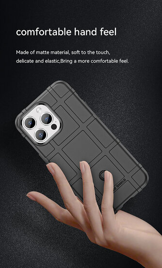 iPhone 15 Pro Max Hoesje - Mobydefend Rugged Shield TPU Backcover - Zwart