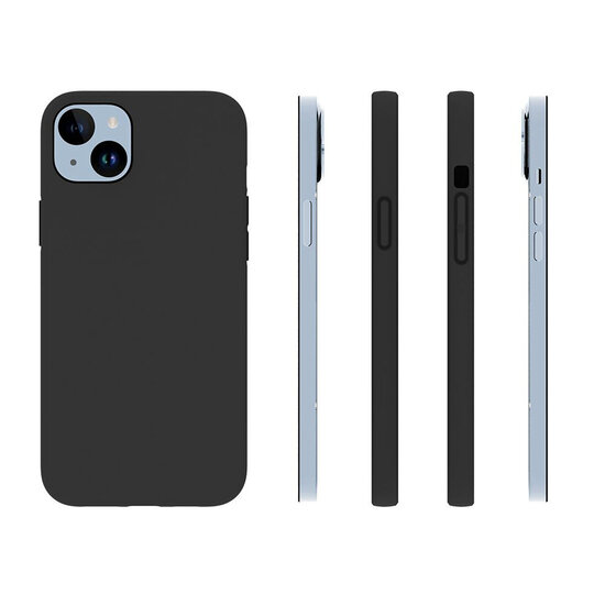 iPhone 15 Plus Hoesje - MobyDefend TPU Backcover - Mat Zwart