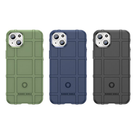 iPhone 15 Plus Hoesje - Mobydefend Rugged Shield TPU Backcover - Blauw