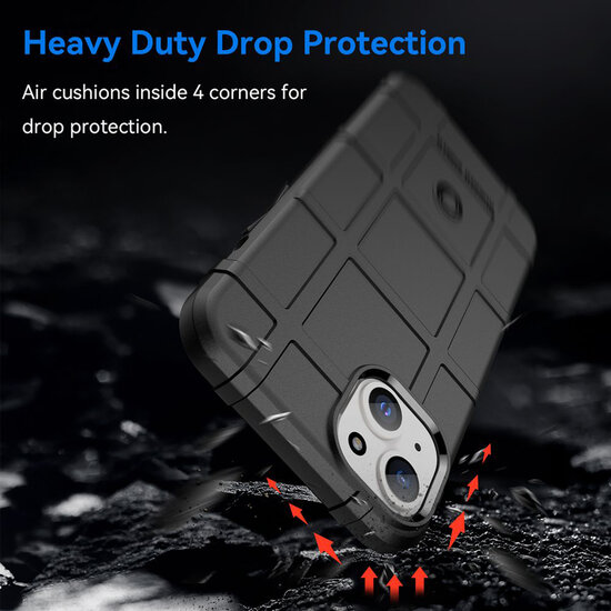 iPhone 15 Plus Hoesje - Mobydefend Rugged Shield TPU Backcover - Zwart