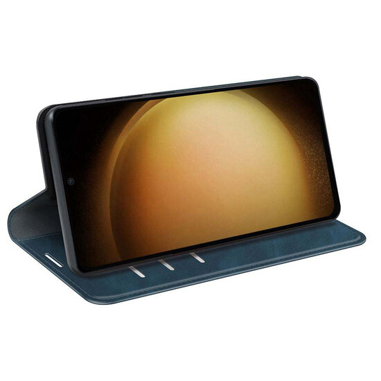 Samsung Galaxy S24 Plus (S24+) Hoesje - Luxe Wallet Bookcase (Magnetische Sluiting) - Blauw