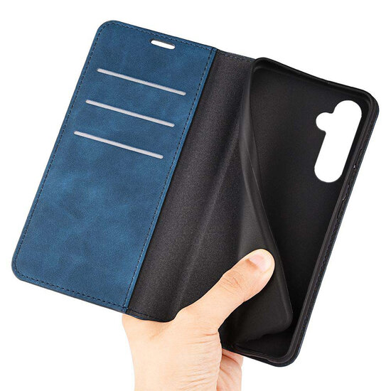 Samsung Galaxy S24 Plus (S24+) Hoesje - Luxe Wallet Bookcase (Magnetische Sluiting) - Blauw