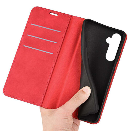 Samsung Galaxy S24 Plus (S24+) Hoesje - Luxe Wallet Bookcase (Magnetische Sluiting) - Rood
