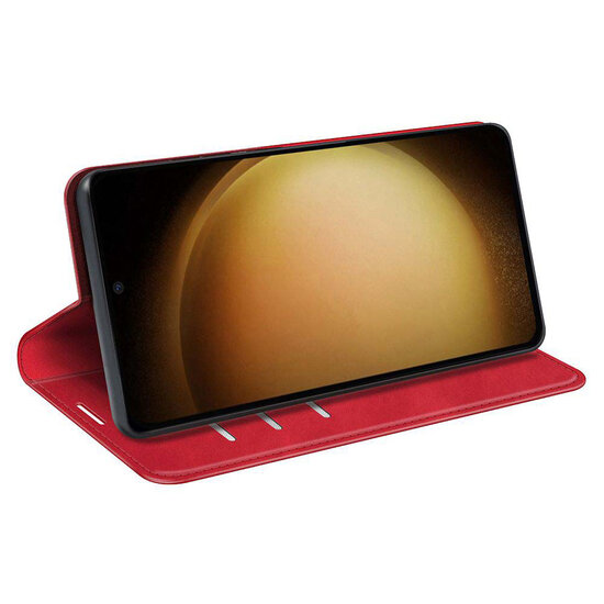 Samsung Galaxy S24 Plus (S24+) Hoesje - Luxe Wallet Bookcase (Magnetische Sluiting) - Rood