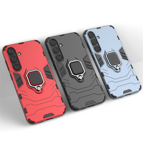 Samsung Galaxy S24 Plus (S24+) Hoesje - MobyDefend Dubbelgelaagde Pantsercase Met Standaard - Zwart