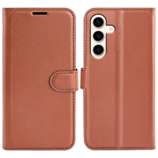Samsung Galaxy S24 Plus (S24+) Hoesje - MobyDefend Kunstleren Wallet Book Case (Sluiting Voorkant) - Bruin