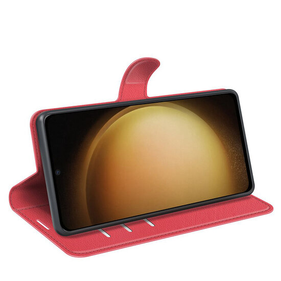 Samsung Galaxy S24 Plus (S24+) Hoesje - MobyDefend Kunstleren Wallet Book Case (Sluiting Voorkant) - Rood