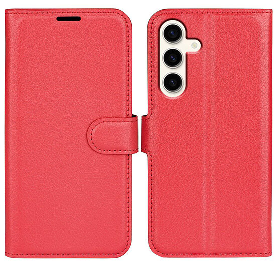 Samsung Galaxy S24 Plus (S24+) Hoesje - MobyDefend Kunstleren Wallet Book Case (Sluiting Voorkant) - Rood