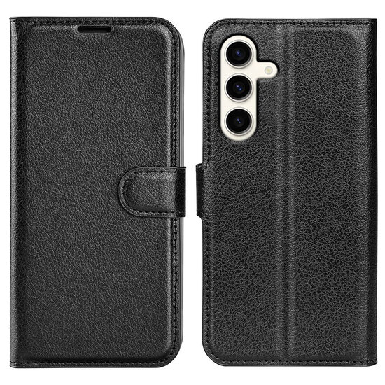 Samsung Galaxy S24 Plus (S24+) Hoesje - MobyDefend Kunstleren Wallet Book Case (Sluiting Voorkant) - Zwart
