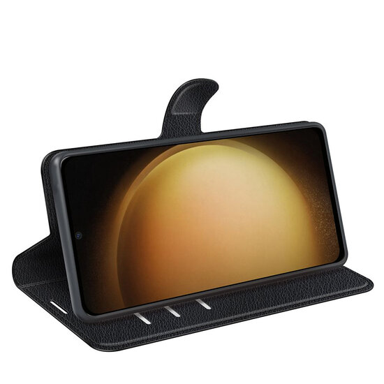 Samsung Galaxy S24 Plus (S24+) Hoesje - MobyDefend Kunstleren Wallet Book Case (Sluiting Voorkant) - Zwart