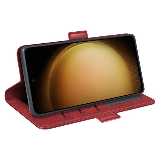 Samsung Galaxy S24 Plus (S24+) Hoesje - MobyDefend Luxe Wallet Book Case (Sluiting Zijkant) - Rood