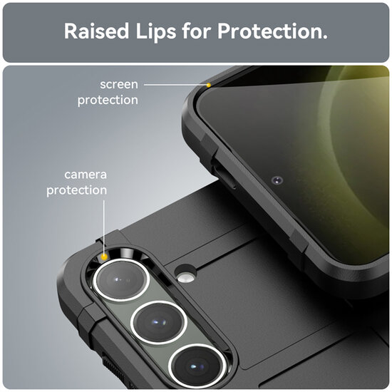 Samsung Galaxy S24 Plus (S24+) Hoesje - Mobydefend Rugged Shield TPU Backcover - Zwart