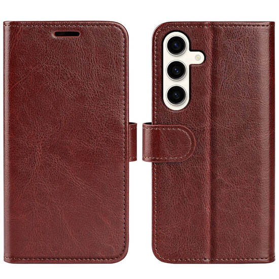 Samsung Galaxy S24 Plus (S24+) Hoesje - MobyDefend Wallet Book Case (Sluiting Achterkant) - Bruin