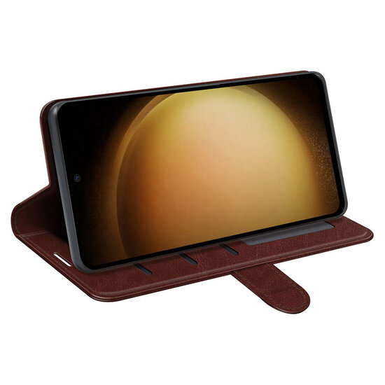 Samsung Galaxy S24 Plus (S24+) Hoesje - MobyDefend Wallet Book Case (Sluiting Achterkant) - Bruin