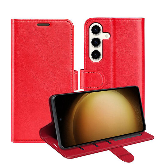 Samsung Galaxy S24 Plus (S24+) Hoesje - MobyDefend Wallet Book Case (Sluiting Achterkant) - Rood