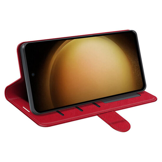 Samsung Galaxy S24 Plus (S24+) Hoesje - MobyDefend Wallet Book Case (Sluiting Achterkant) - Rood