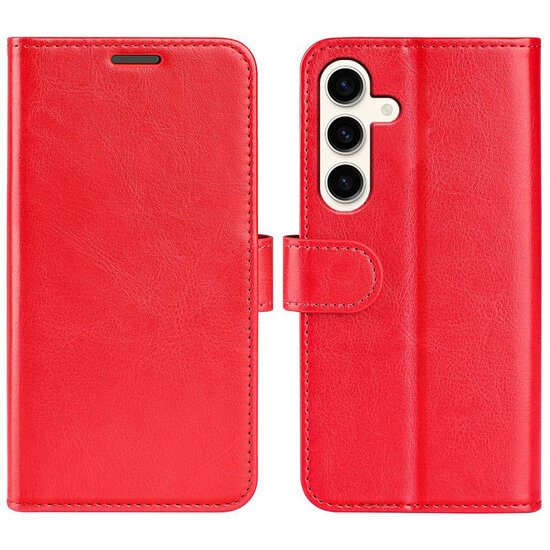 Samsung Galaxy S24 Plus (S24+) Hoesje - MobyDefend Wallet Book Case (Sluiting Achterkant) - Rood