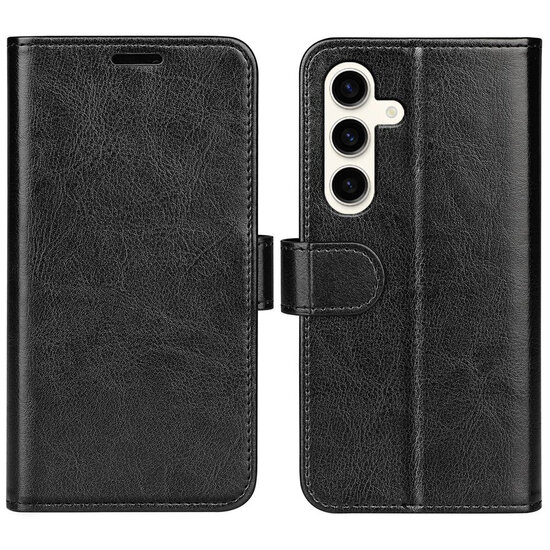 Samsung Galaxy S24 Plus (S24+) Hoesje - MobyDefend Wallet Book Case (Sluiting Achterkant) - Zwart