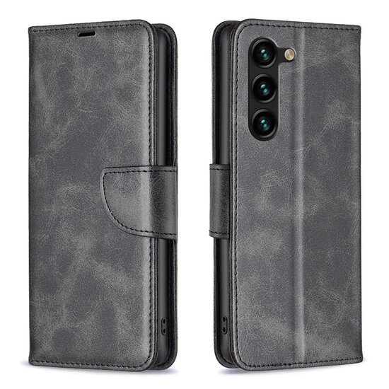 Samsung Galaxy S24 Plus (S24+) Hoesje - MobyDefend Wallet Book Case Met Koord - Zwart