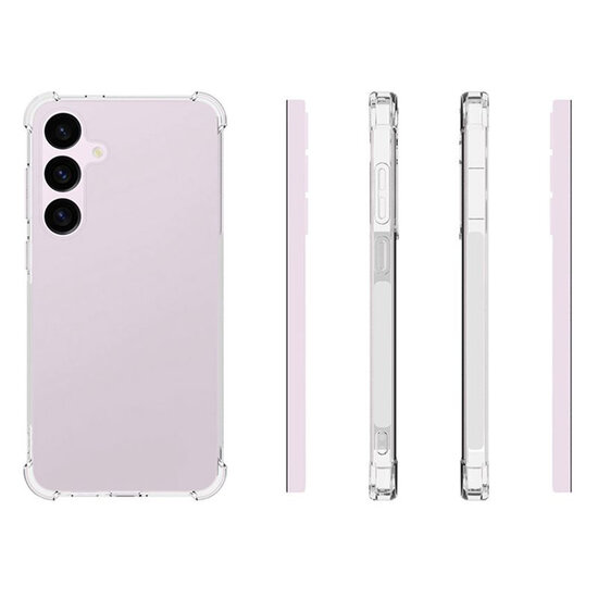 Samusng Galaxy S24 Plus (S24+) Hoesje - MobyDefend Transparante Shockproof TPU Backcover - Verstevigde Hoeken - Volledig Doorzichtig