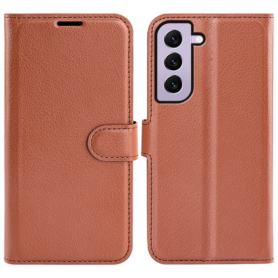 Samsung Galaxy S23 Hoesje - MobyDefend Kunstleren Wallet Book Case (Sluiting Voorkant) - Bruin