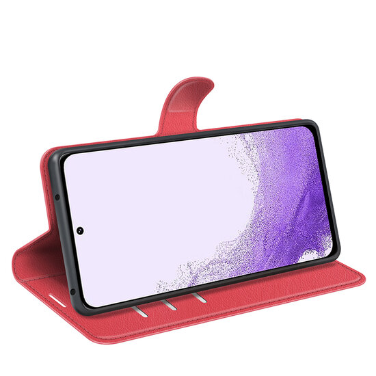 Samsung Galaxy S23 Hoesje - MobyDefend Kunstleren Wallet Book Case (Sluiting Voorkant) - Rood
