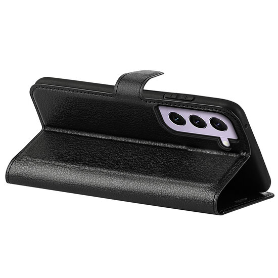 Samsung Galaxy S23 Hoesje - MobyDefend Kunstleren Wallet Book Case (Sluiting Voorkant) - Zwart