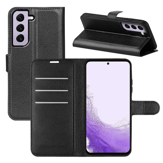 Samsung Galaxy S23 Hoesje - MobyDefend Kunstleren Wallet Book Case (Sluiting Voorkant) - Zwart