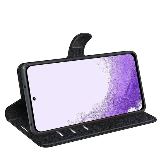 Samsung Galaxy S23 Hoesje - MobyDefend Kunstleren Wallet Book Case (Sluiting Voorkant) - Zwart