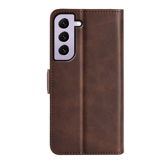 Samsung Galaxy S23 Hoesje - MobyDefend Luxe Wallet Book Case (Sluiting Zijkant) - Bruin