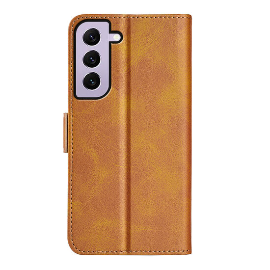 Samsung Galaxy S23 Hoesje - MobyDefend Luxe Wallet Book Case (Sluiting Zijkant) - Lichtbruin