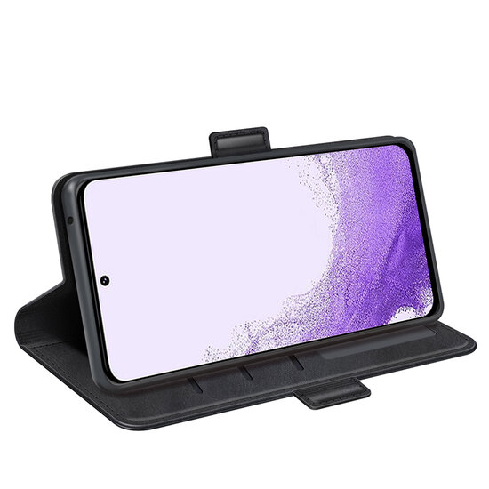 Samsung Galaxy S23 Hoesje - MobyDefend Luxe Wallet Book Case (Sluiting Zijkant) - Zwart