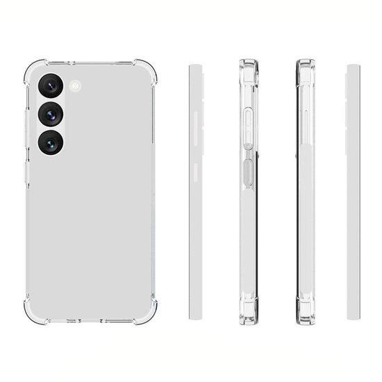 Samsung Galaxy S23 Hoesje - MobyDefend Transparante Shockproof TPU Backcover - Verstevigde Hoeken - Volledig Doorzichtig