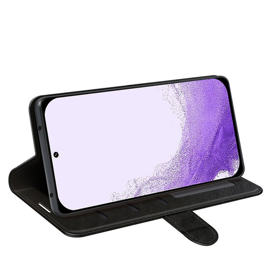 Samsung Galaxy S23 Hoesje - MobyDefend Wallet Book Case (Sluiting Achterkant) - Zwart