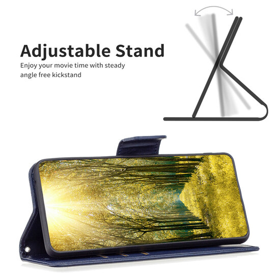 Samsung Galaxy S23 Hoesje - MobyDefend Wallet Book Case Met Koord - Blauw